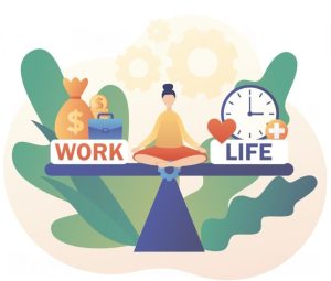 Image showing a illustrative women balancing work and life